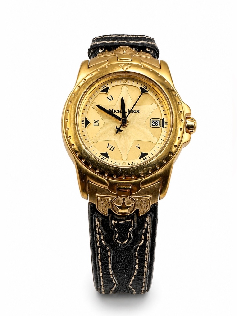Michel Jordi Spirit Of The West Western Heavy Gold Plated Womens Swiss Watch